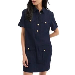 Veronica Beard Lucca Mini Dress in Navy Blue 2